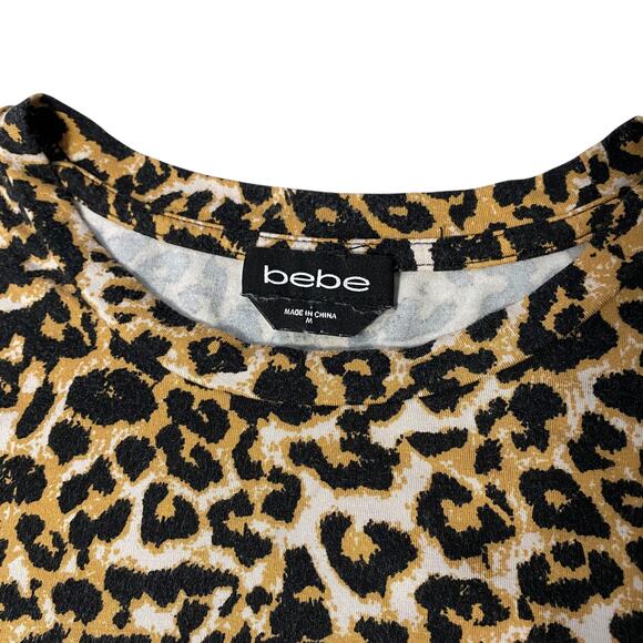VTG Y2K Bebe Cheetah Print Rhinestone Fitted Top - Picture 8 of 9